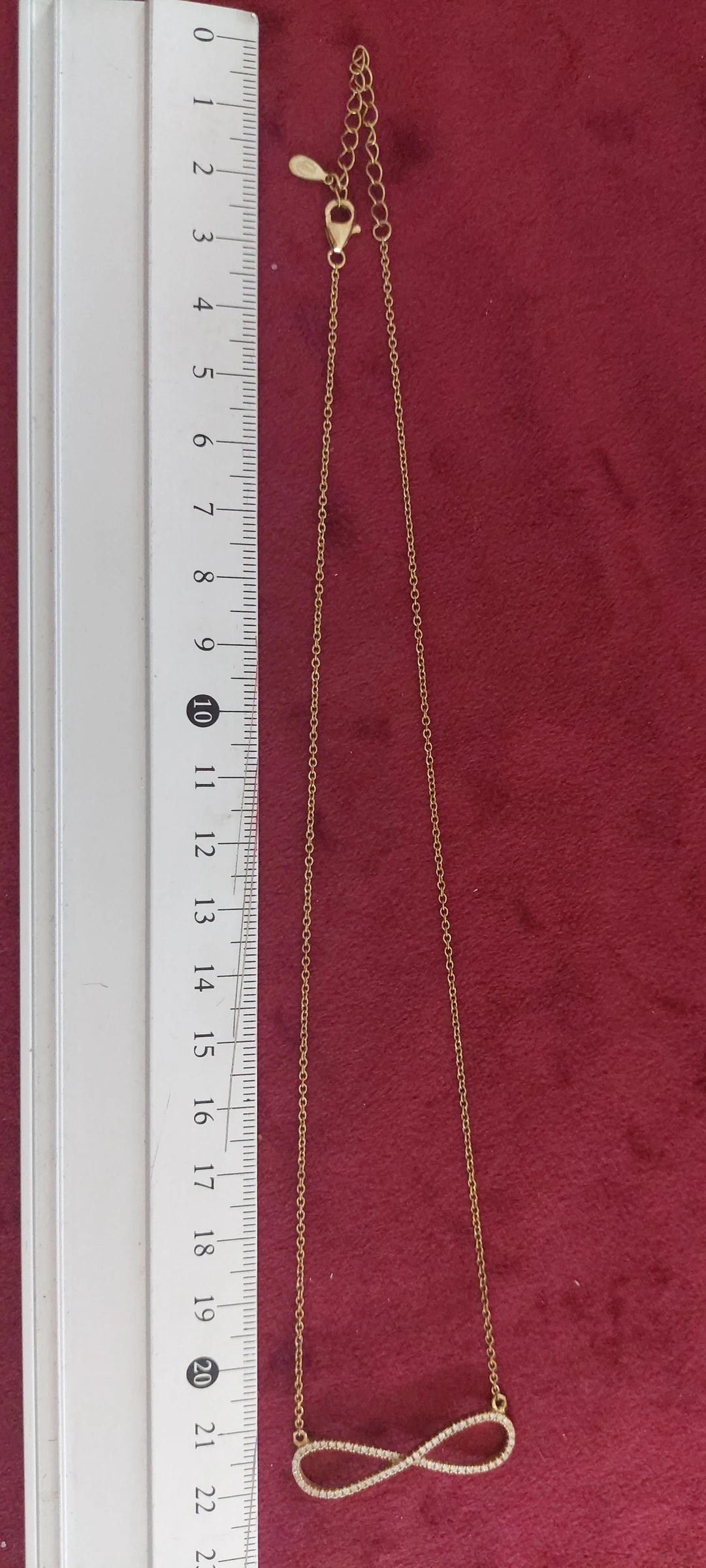 Infini zilver 925 gouden ketting – Pavé strass hanger ✨♾️ – photo 7